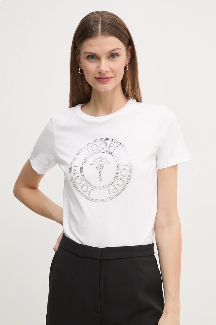 Joop! t-shirt in cotone applique bianco 30042942