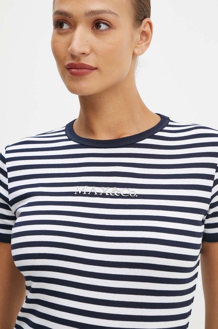 MAX&Co. t-shirt bawełniany granatowy 2428976014200
