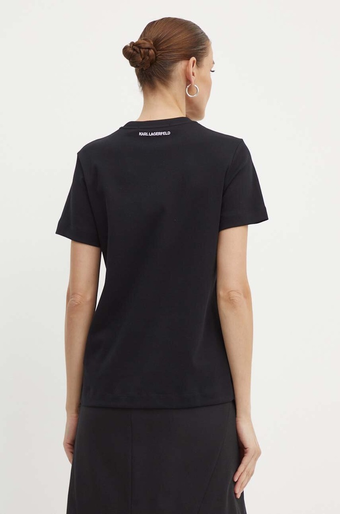 Odzież Karl Lagerfeld t-shirt bawełniany 245W1717 czarny