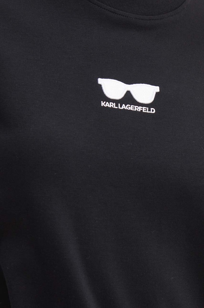Karl Lagerfeld t-shirt bawełniany 245W1717 czarny
