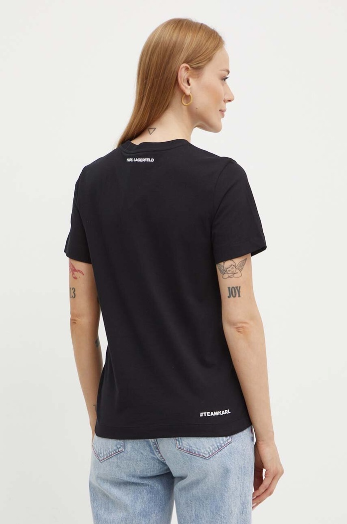 Odzież Karl Lagerfeld t-shirt bawełniany 245W1730 czarny