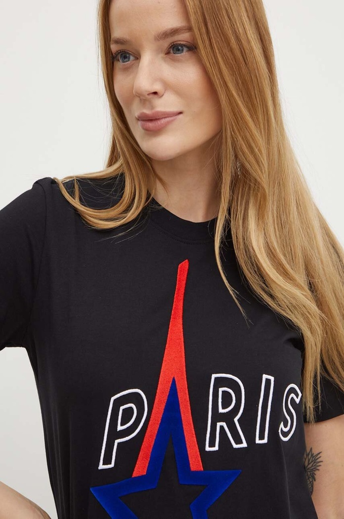 Karl Lagerfeld t-shirt bawełniany czarny 245W1730