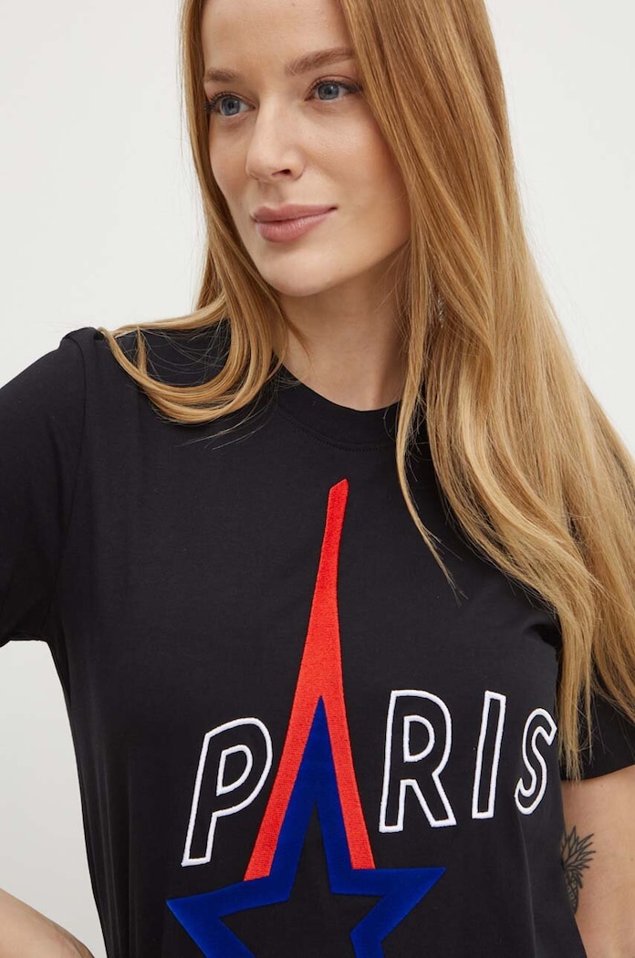 Karl Lagerfeld t-shirt bawełniany czarny 245W1730
