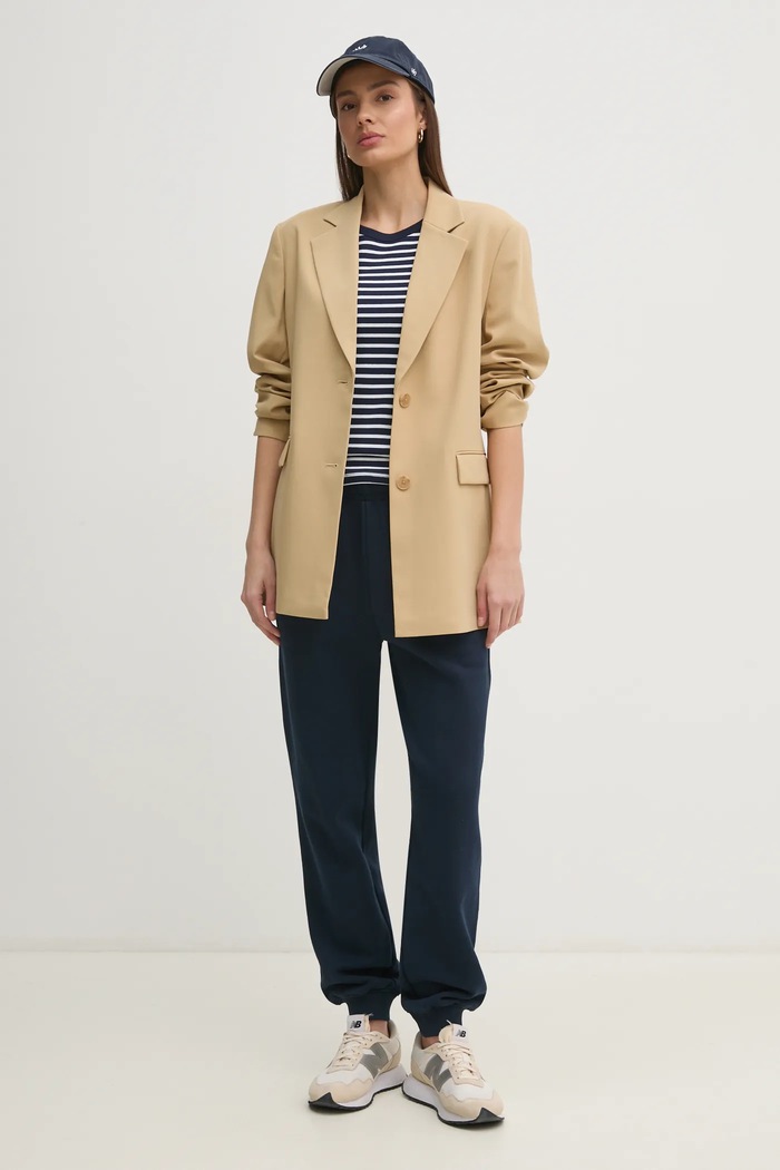 Pamučna majica United Colors of Benetton 30YSE16A0 mornarsko plava AW25