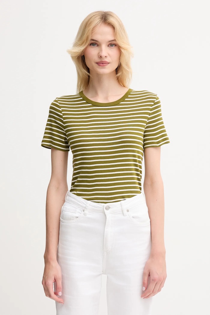 United Colors of Benetton t-shirt bawełniany wzorzyste zielony 30YSE16A0