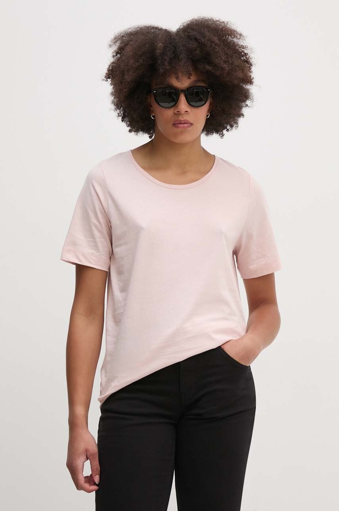 Bavlněné tričko United Colors of Benetton hladký růžová 31VKD104K