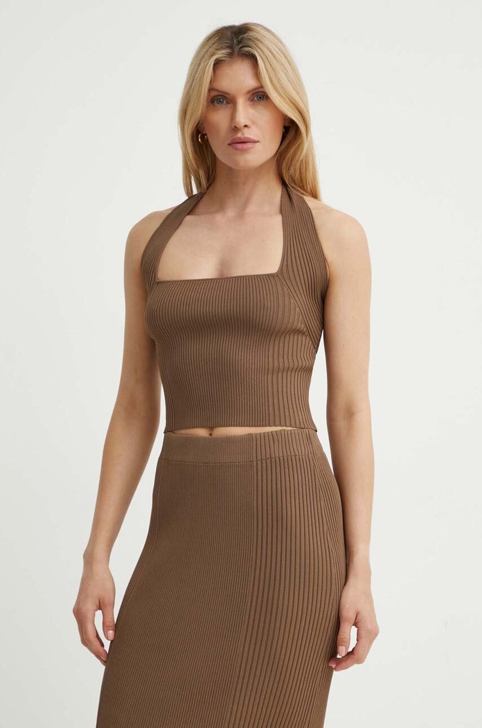 Top By Malene Birger RONDA slim hnědá Q72264003