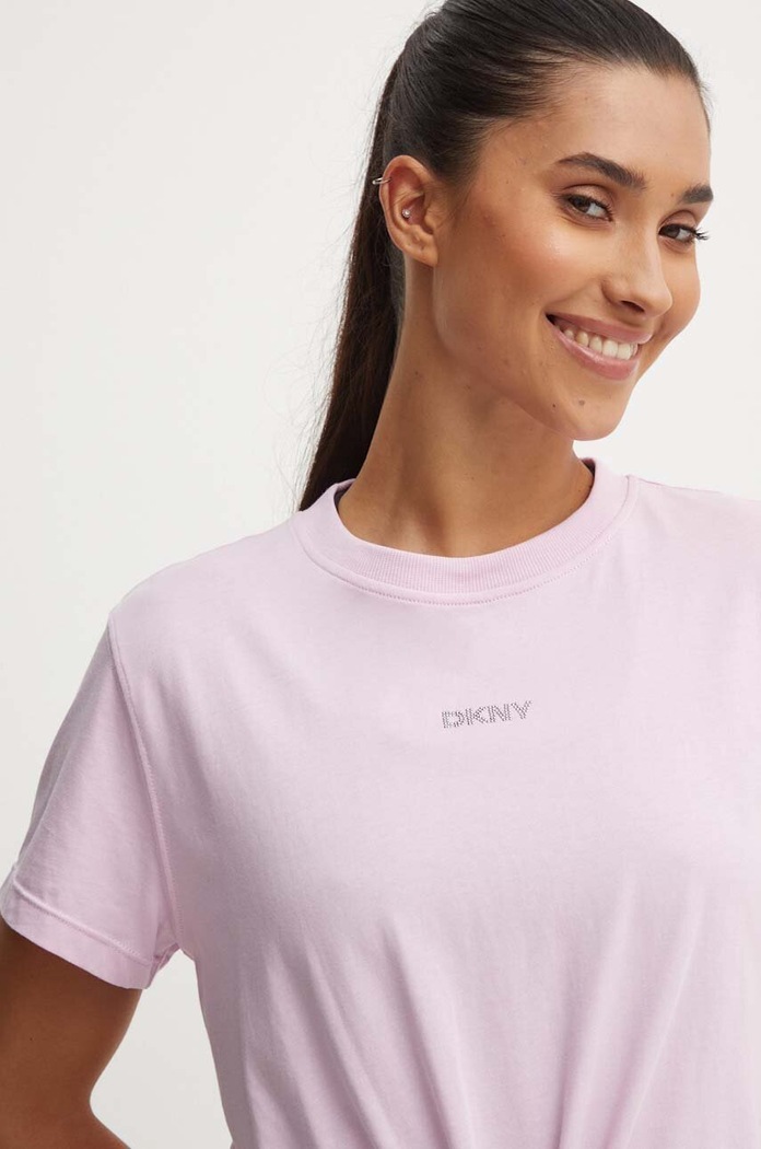 Dkny t-shirt bawełniany różowy DP4T9994