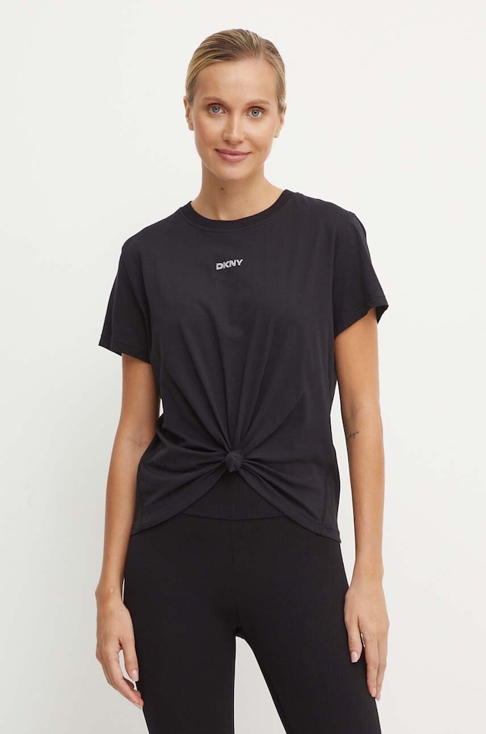 Pamučna majica Dkny bez uzorka crna DP4T9994
