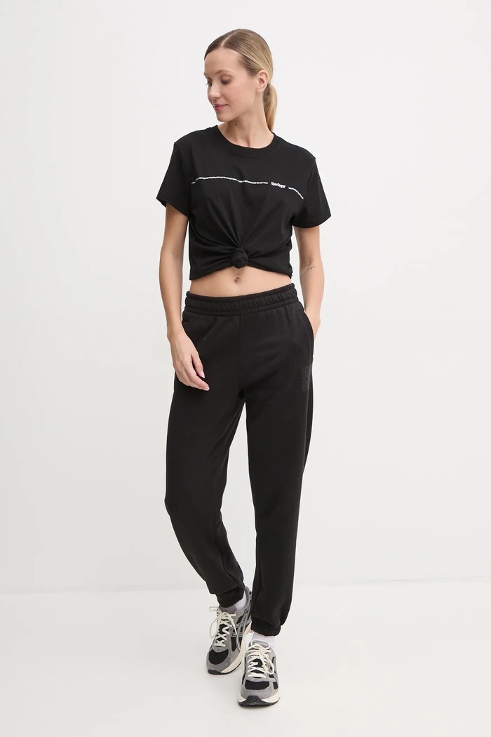 Bombažna kratka majica Dkny DP4T9518 črna AW24
