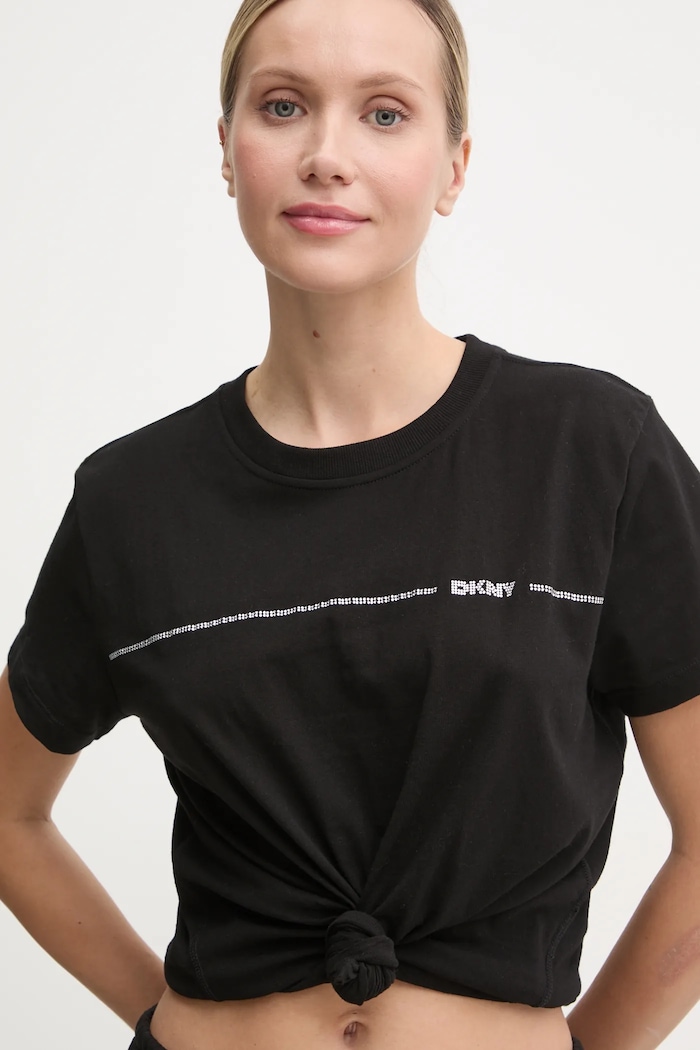 Bombažna kratka majica Dkny črna DP4T9518