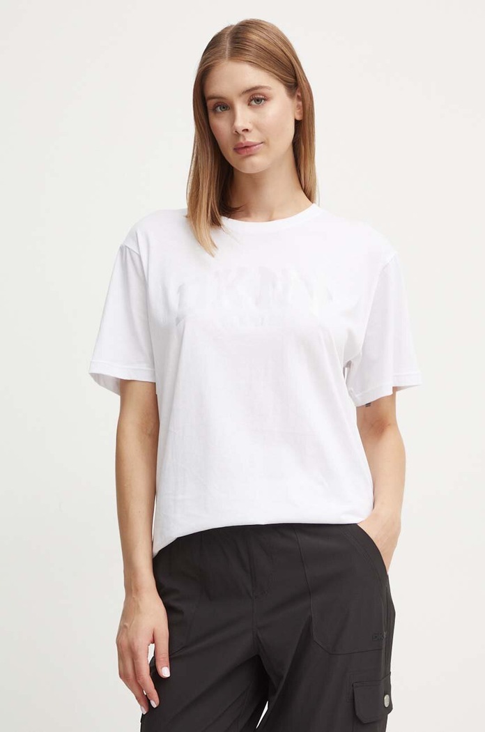 Pamučna majica Dkny pamuk bijela DP4T9812