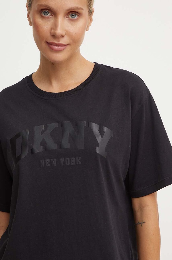 Βαμβακερό μπλουζάκι Dkny βαμβάκι μαύρο DP4T9812