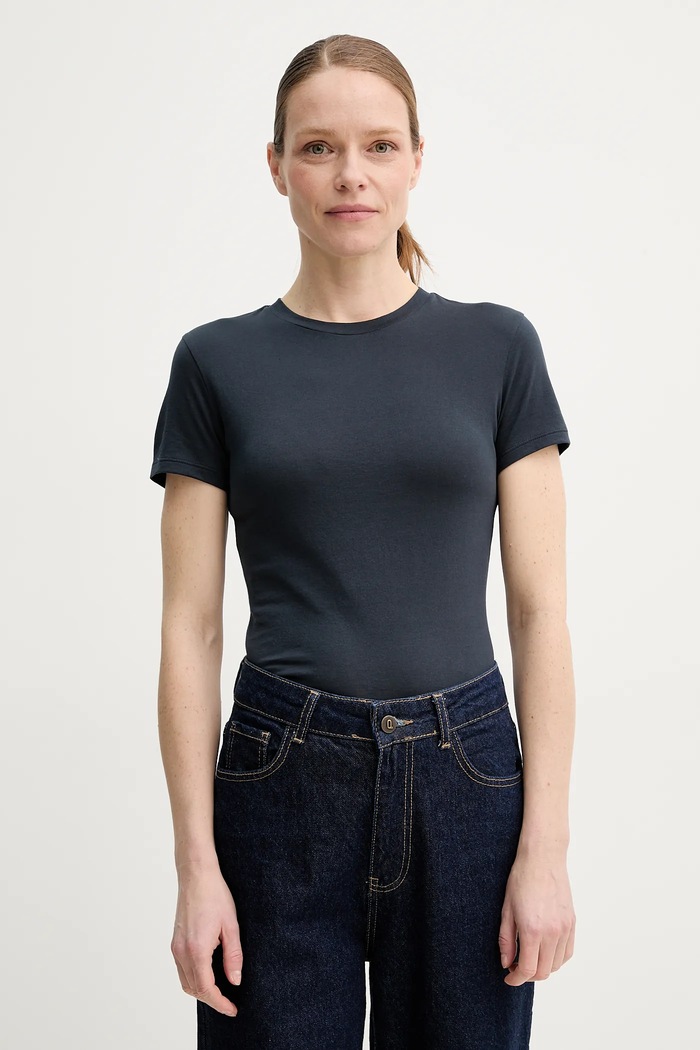 Theory tricou din bumbac bleumarin L1024521
