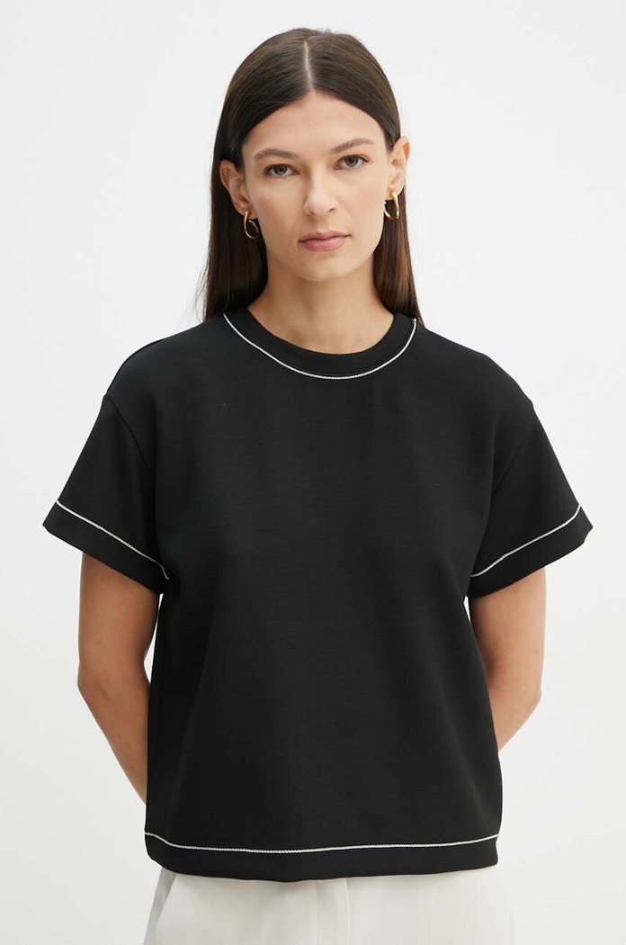 Theory t-shirt z elastanem czarny O0626504