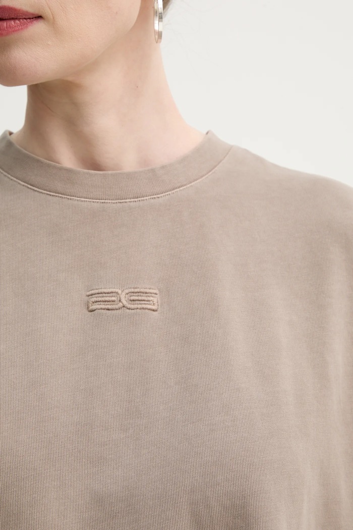 Gestuz T-shirt damski bawełniany beżowy 10909249