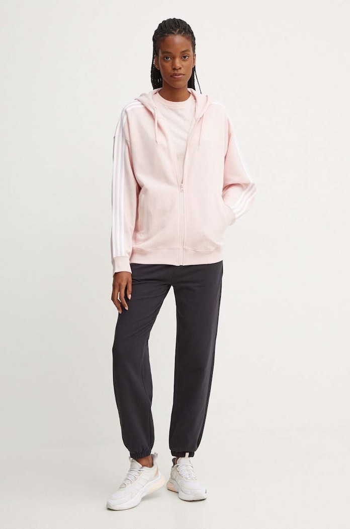 Βαμβακερό μπλουζάκι adidas Essentials IY4227 ροζ AW24