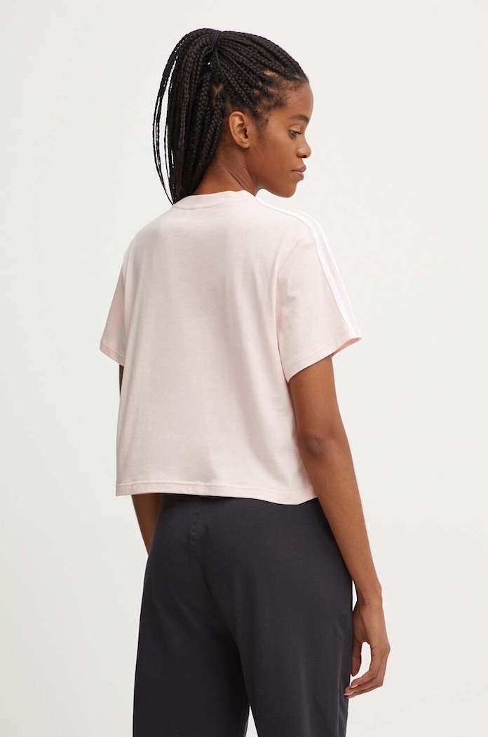 Ρούχα Βαμβακερό μπλουζάκι adidas Essentials IY4227 ροζ