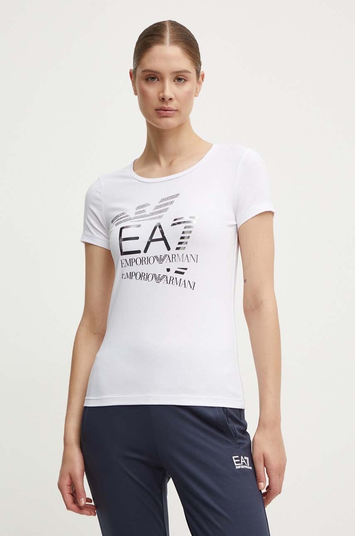 Tričko EA7 Emporio Armani potisk bílá TJQCZ.6DTT17.1100