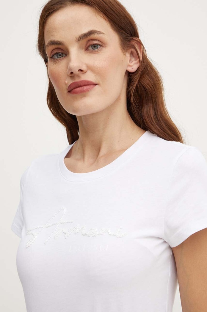Armani Exchange t-shirt bawełniany biały 6DYT51.YJG3Z