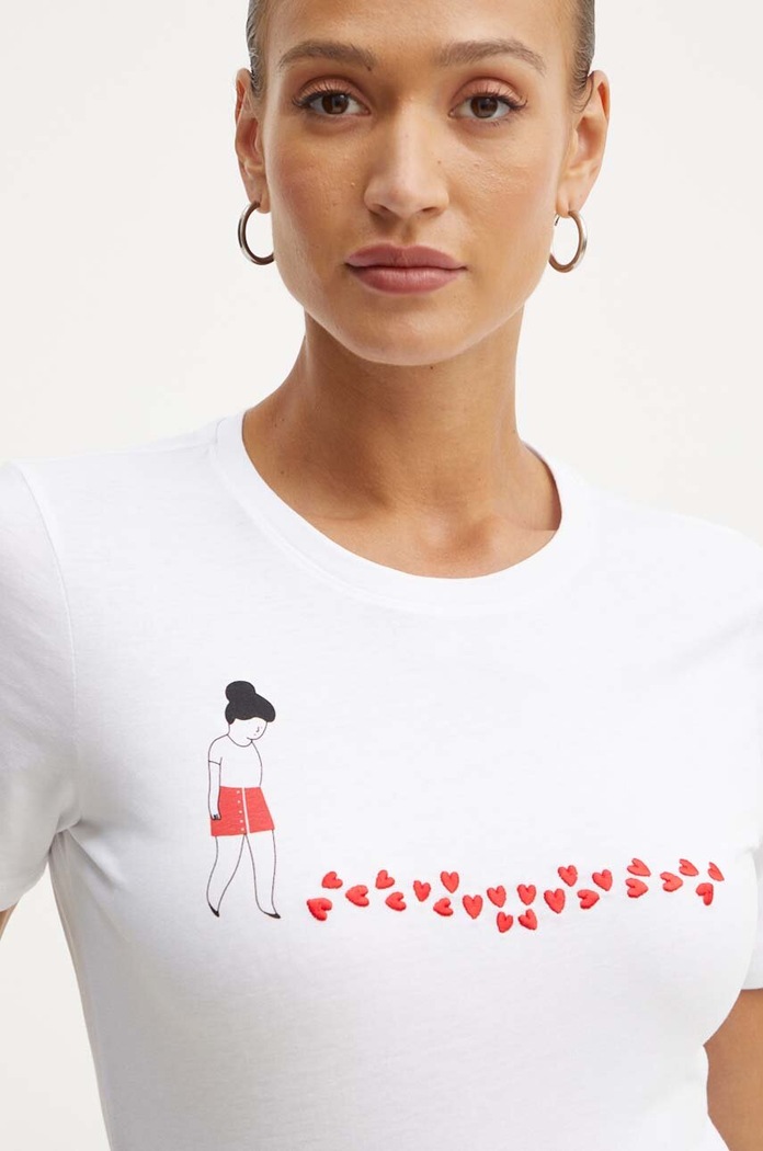 Marella t-shirt bawełniany biały 2423976044200
