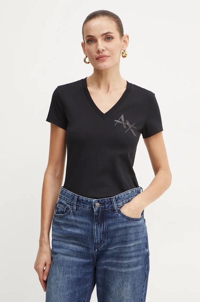 Тениска Armani Exchange вталена черен 6DYT40.YJDTZ