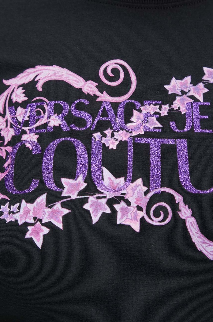 Tričko Versace Jeans Couture 77HAHE06.CJ02E čierna