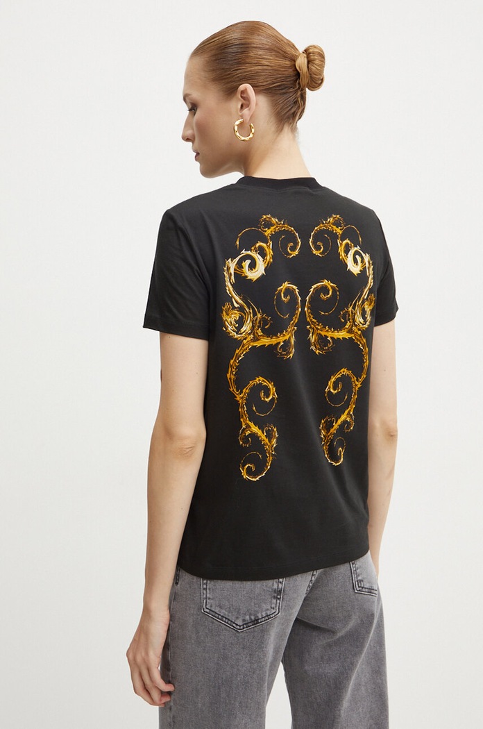 Ruházat Versace Jeans Couture pamut póló 77HAH6P3.JS424 fekete