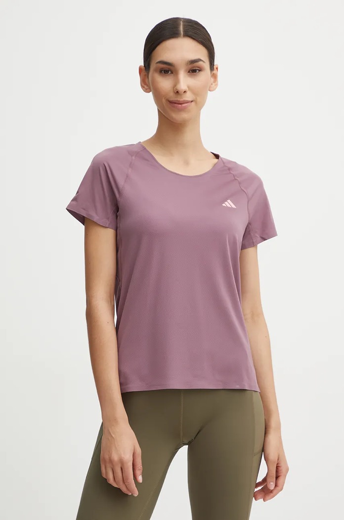 adidas Performance t-shirt do biegania Adizero z elastanem fioletowy IM8582