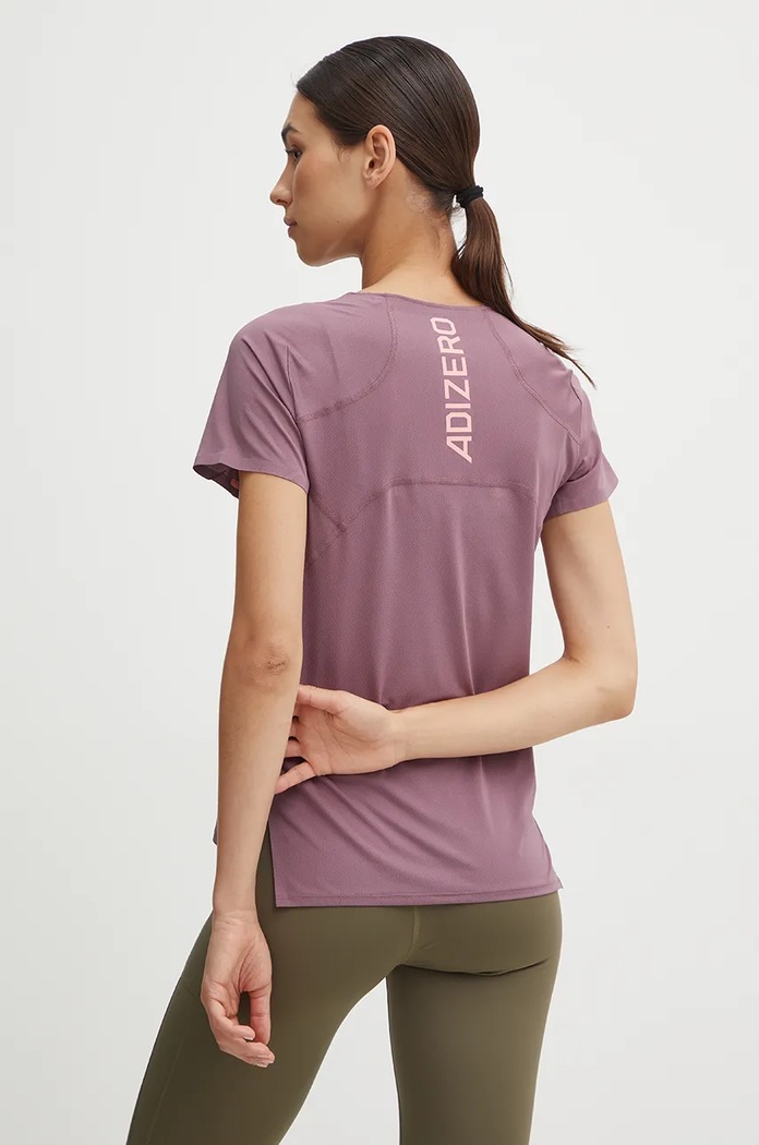 Odzież adidas Performance t-shirt do biegania Adizero IM8582 fioletowy