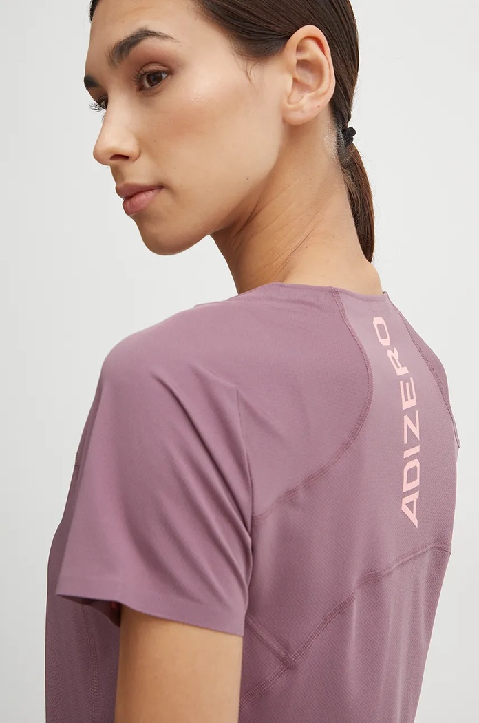adidas Performance t-shirt do biegania Adizero fioletowy IM8582