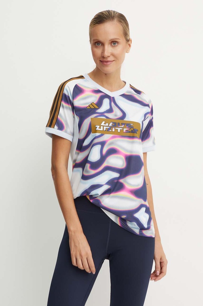 Kratka majica za vadbo adidas Performance Pride Vzorčasti modra IW3960