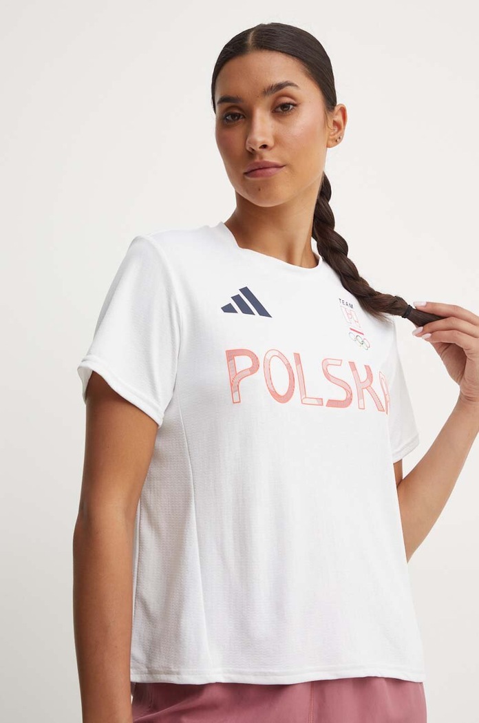 adidas Performance t-shirt treningowy HIIT Polska biały JF6701