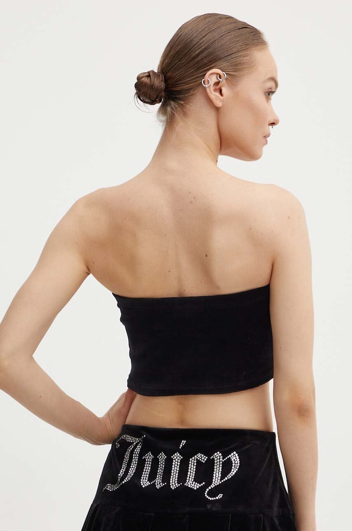 Odzież Juicy Couture top welurowy CVC BAILEY BANDEAU JCWCT24344.101 czarny