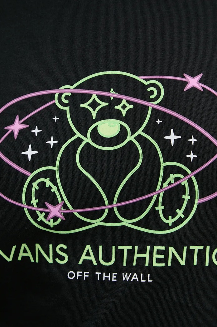 Βαμβακερό μπλουζάκι Vans VN000KGCBLK1 μαύρο