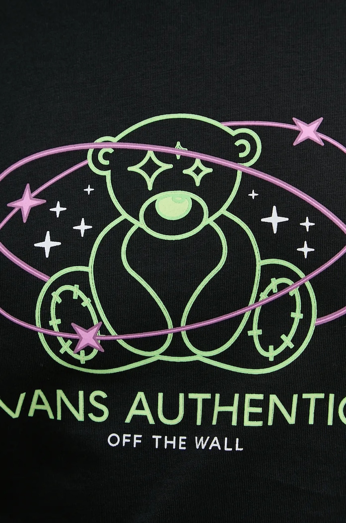 Βαμβακερό μπλουζάκι Vans VN000KGCBLK1 μαύρο
