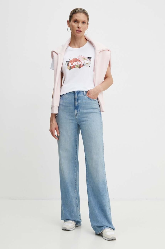 Памучна тениска Levi's 17369.2764 бял AW24