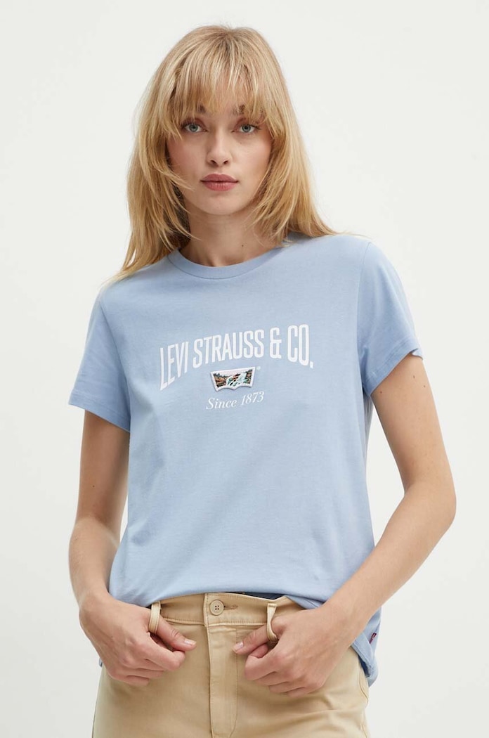 Levi's T-shirt bawełniany niebieski 17369.2801