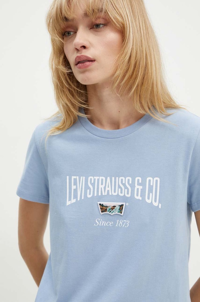 T-shirt bawełniany Levi's 17369.2801 niebieski