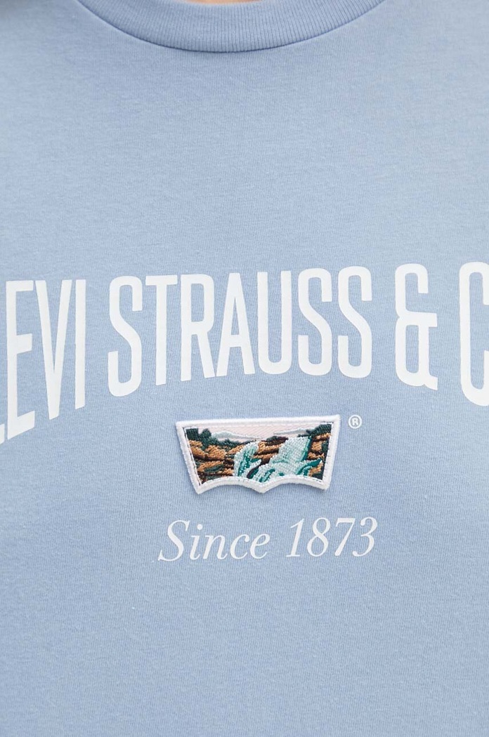 T-shirt bawełniany Levi's niebieski 17369.2801