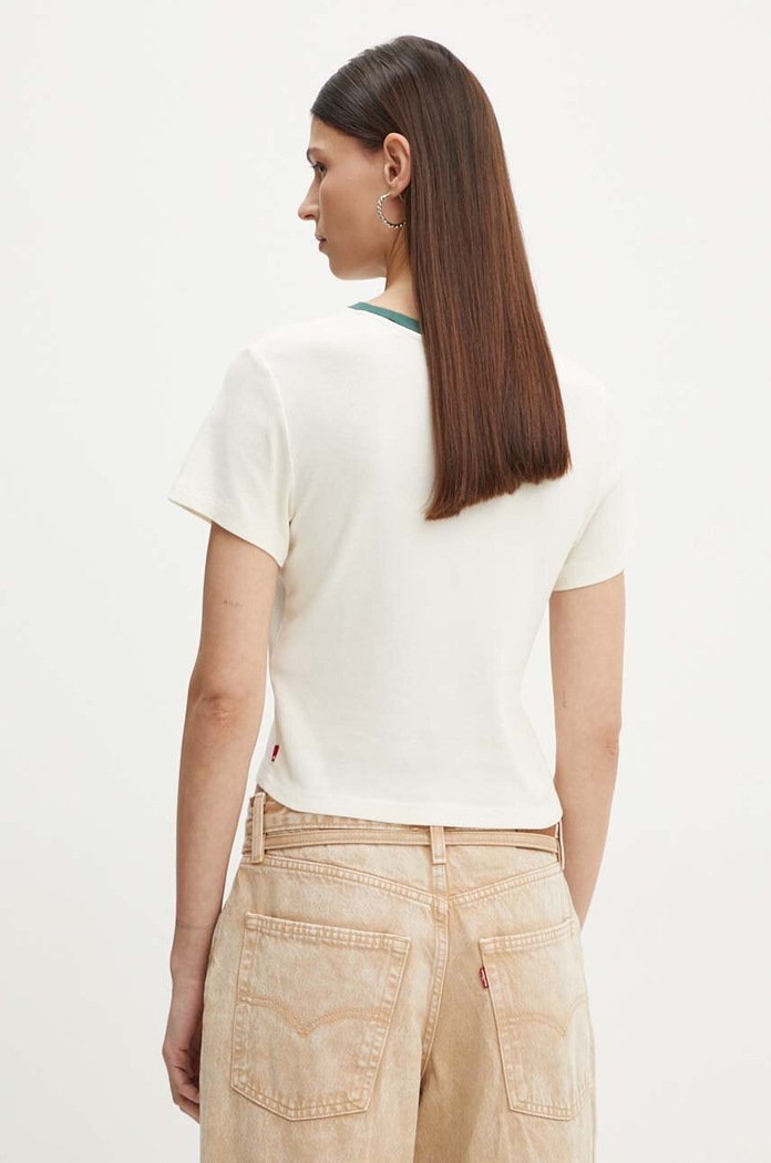 Oblečení Levi's Bavlněné tričko Levi's A8798 béžová