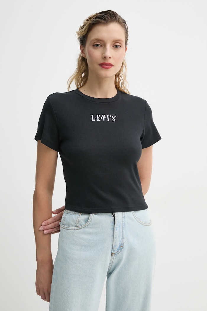 Bavlnené tričko Levi's čierna A8798