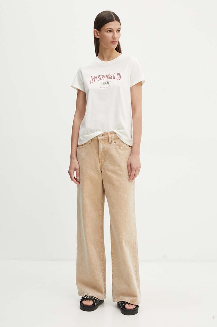Памучна тениска Levi's 17369.2805 бежов AW24