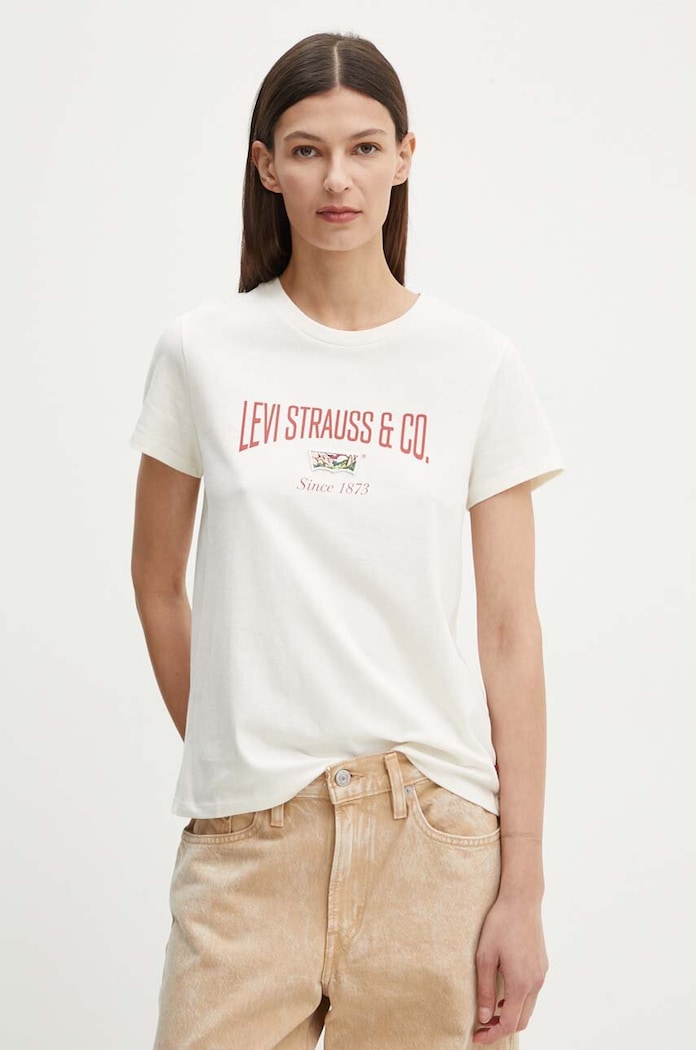 Памучна тениска Levi's бежов 17369.2805