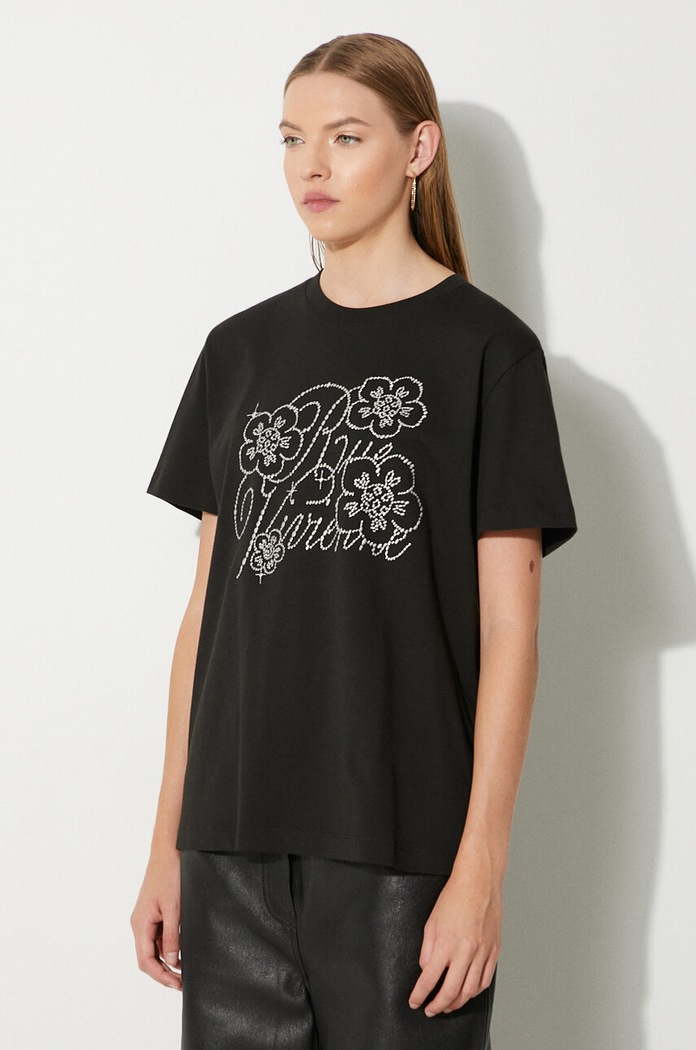 Bavlněné tričko Kenzo Constellation Emb černá FE62TS1434SG.99J