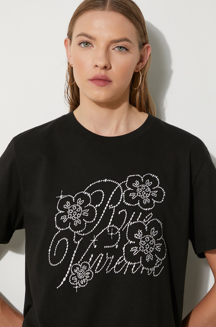 Bavlněné tričko Kenzo Constellation Emb FE62TS1434SG.99J černá
