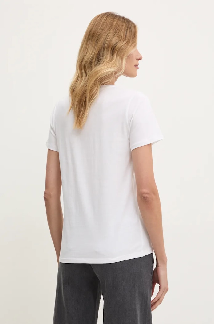 Oblečení Bavlněné tričko Pepe Jeans FIORE V NECK PL505948 bílá