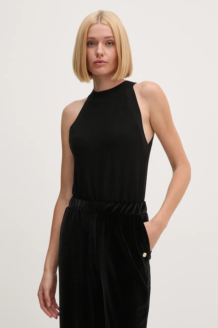 Top Sisley hladký černá 17Q3MH00D