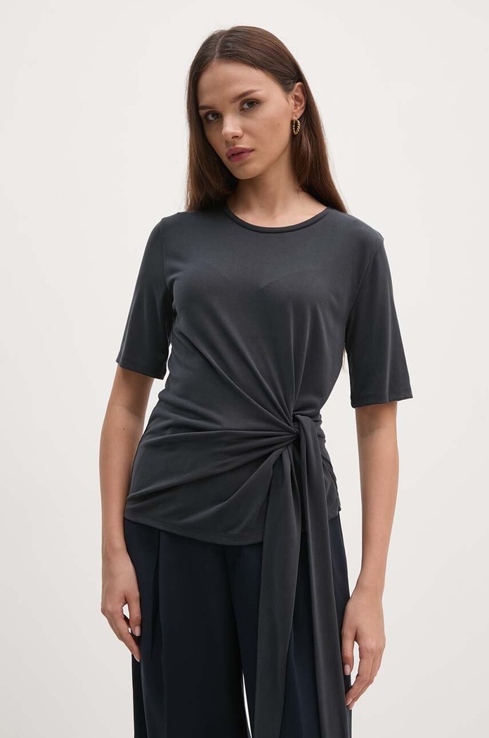 Sisley t-shirt semplice nero 350XL106A
