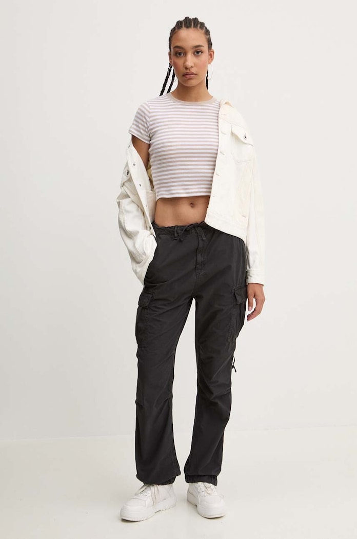 Bavlněné tričko Hollister Co. KI339.3692.104 bílá AW24